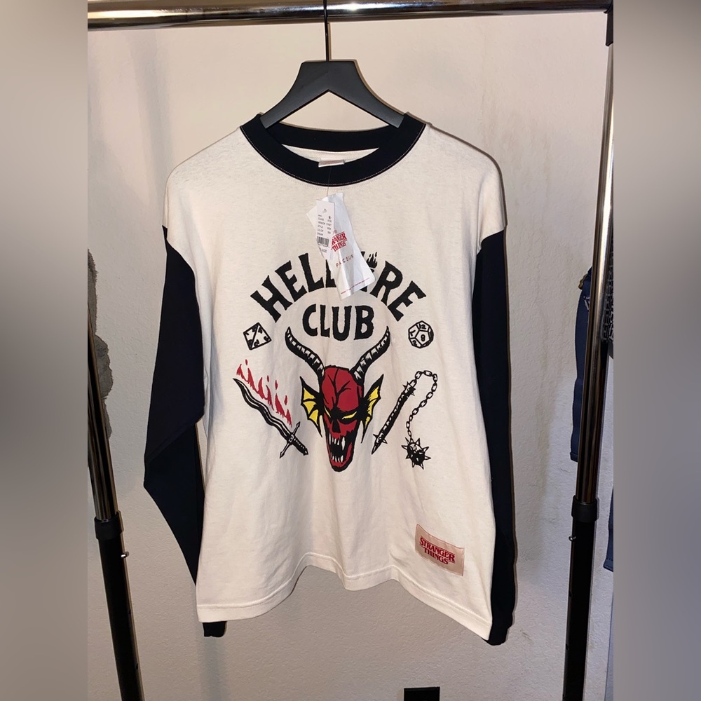 Stranger things hellfire baseball tee shirt